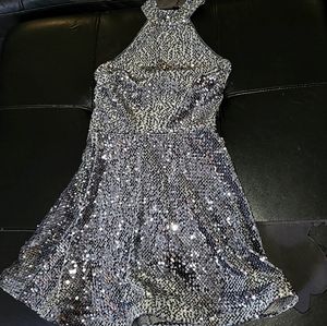 Silver sequin dress